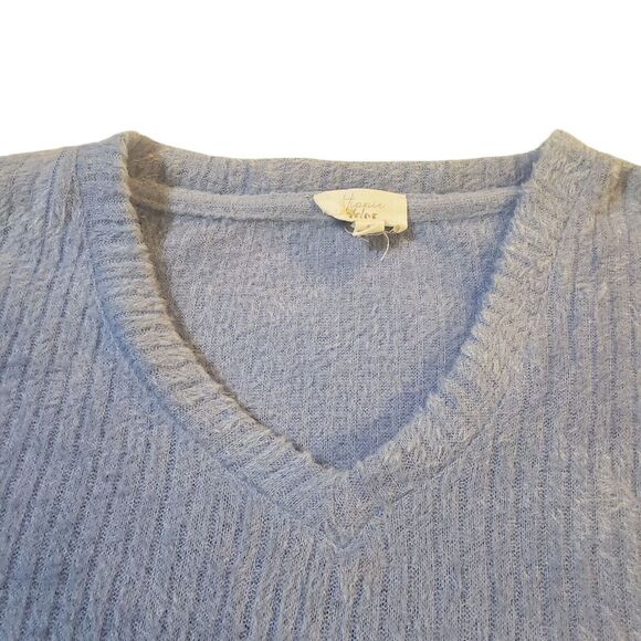 Hippie Rose Fuzzy Cropped Sweater Purple V Neck Super Soft‎ Comfy L Designer - Picture 5 of 16